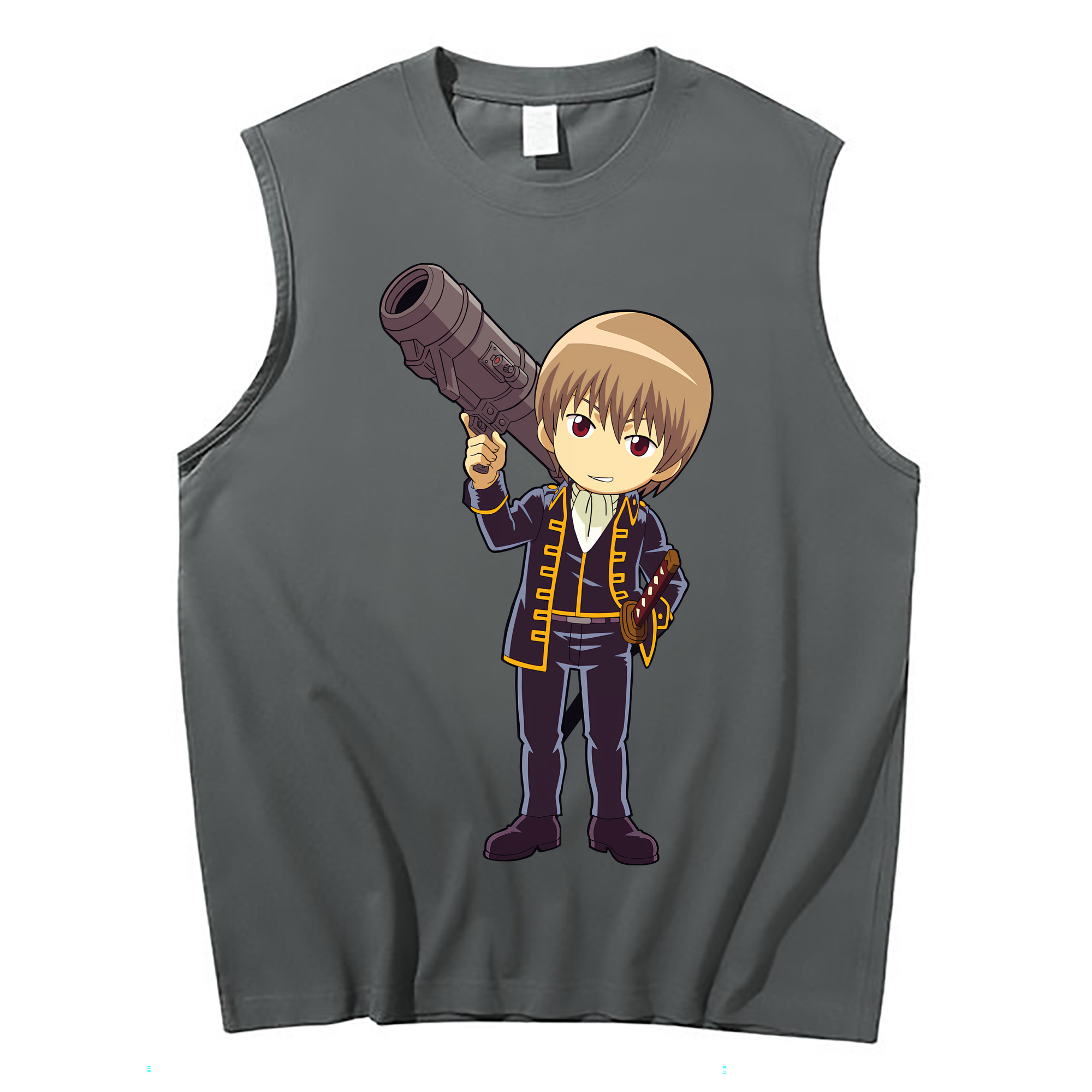（画像用） ぎんたま 坂田銀時（さかたぎんとき） 神楽 志村新八（しむら しんぱち） GINTAMA Sakata Gintoki Kagura Shimura Shinpachi コットン100％タンクトップ（フロントプリント）